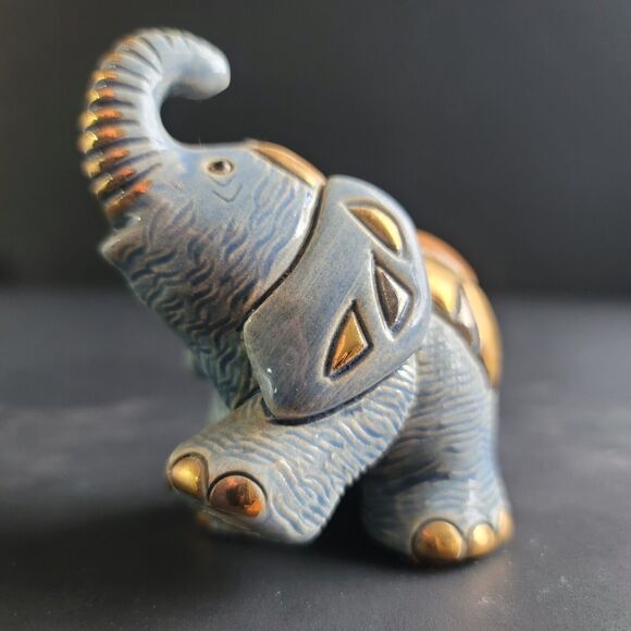 Rinconada Design Rinca Babies Collection #1704 Elephant Blue Gold & Platinum - Picture 3 of 12